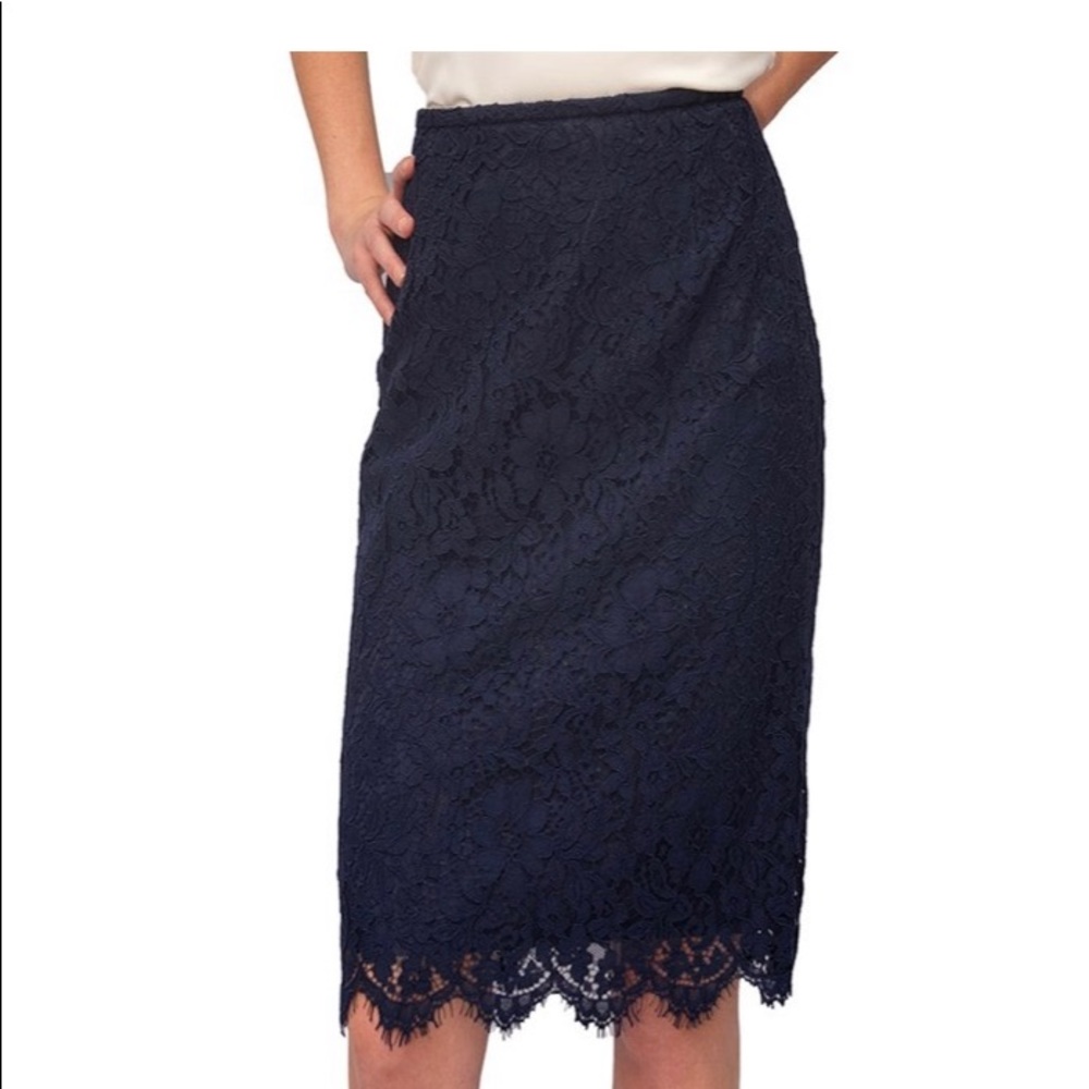 New navy floral lace skirt.  Tahari ASL size 12.
